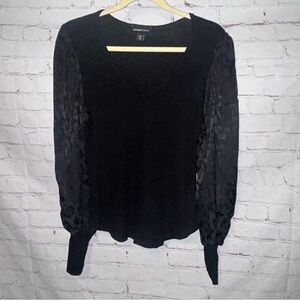 Fifteen Twenty Contrast Bishop Sleeve Top‎ Size XS